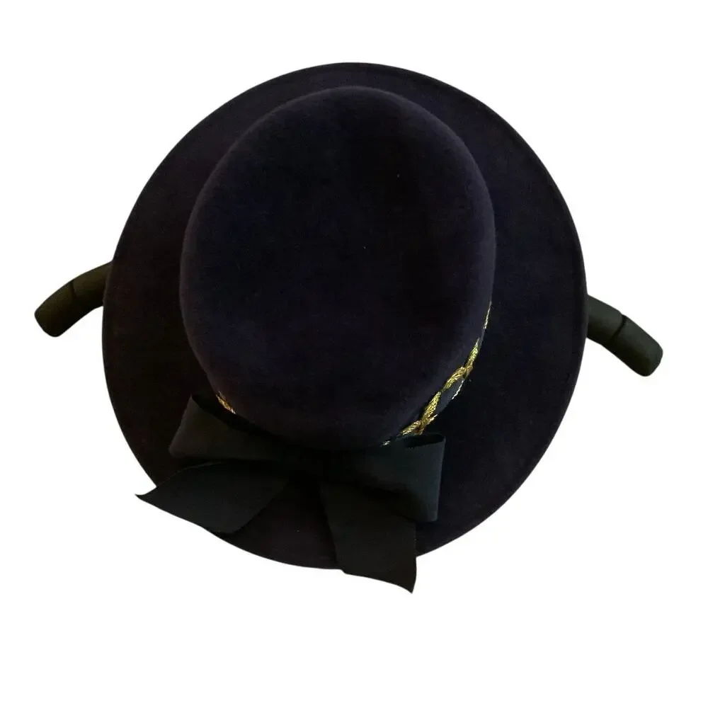 Eric Javits Vintage Purple and Gold Designer Bow Hat- Mardi Gras - Picture 2 of 5